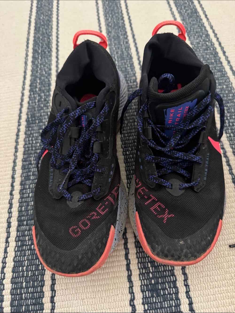 Nike women’s gortex Black Trail Running Shoes with Coral Accents